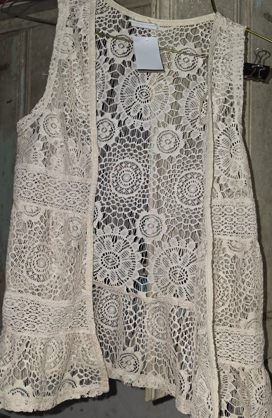 Self Esteem Lacy Vest Small Ivory NWT